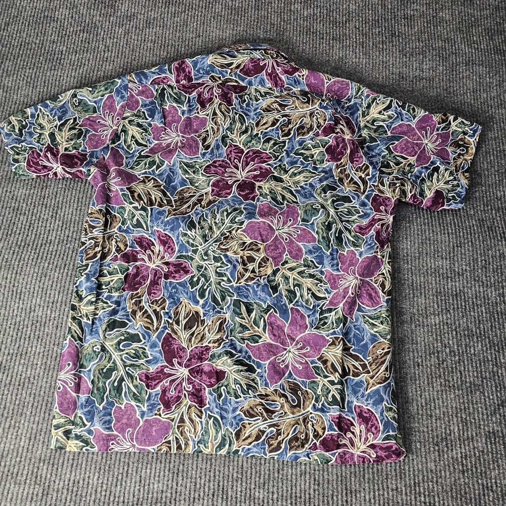 Hilo Hattie Shirt Mens Large Multicolor Hawaiian Floral Aloha Button Front - Picture 10 of 10
